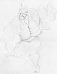 anthro bikini blush clothing eyelashes female fingers hair hat headgear headwear hennin looking_down muscular muscular_female open_mouth open_smile smile solo standing swimwear two-piece_swimsuit sbshouseofpancakes cartoon_network summer_camp_island hedgehog_(sci) eulipotyphlan hedgehog mammal 2020 graphite_(artwork) monochrome sketch traditional_media_(artwork)