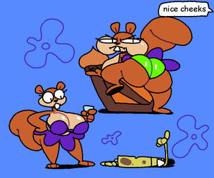 anthro big_breasts big_butt biped breasts butt cheek_bulge dialogue duo female flower flower_cloud_(spongebob) gesture looking_at_viewer male plant puffed_cheeks raised_finger raised_pinky speech_bubble sponge text superiorfox nickelodeon spongebob_squarepants sandy_cheeks spongebob_squarepants_(character) aquatic eastern_grey_squirrel grey_squirrel mammal rodent sciurid sea_sponge tree_squirrel 2022 comic_sans digital_media_(artwork) english_text