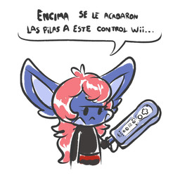 anthro black_eyes blue_body controller female game_controller hair nintendo_controller red_hair solo text wii_remote tibbs mythology nintendo wii star_(tibbs) dragon mythological_creature mythological_scalie scalie 1:1 hi_res sketch spanish_text translated