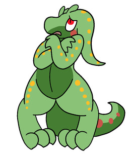 ambiguous_gender anthro bottom_heavy claws open_mouth red_eyes scared semi-anthro simple_background solo tail white_background trout_(artist) nintendo pokemon gamta generation_6_pokemon goodra kobold pokemon_(species) reptile scalie 2016 aliasing digital_media_(artwork)