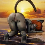 anthro anus ass_up beach bikini butt clothing female genitals hair nude presenting presenting_anus presenting_hindquarters presenting_pussy pussy red_hair sand sand_in_fur seaside solo sunset swimwear two-piece_swimsuit vacation monarquis momo_(monarquis) felid mammal pantherine snow_leopard 1:1 3d_(artwork) digital_media_(artwork) hi_res