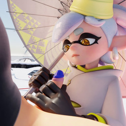 bodily_fluids brown_eyes clothed clothed_female clothed_male clothing cum cum_on_hand duo ejaculation eyelashes faceless_character faceless_male female fully_clothed genital_fluids genitals gloves hair handjob handwear male male/female orgasm parasol penile penis pointy_ears pseudo_hair sex tentacle_hair tentacles glengrantsquid nintendo splatoon marie_(splatoon) aquatic cephalopod humanoid inkling mollusk 1:1 3d_(artwork) 3d_animation animated blender_(artwork) digital_media_(artwork) huge_filesize no_sound short_playtime video