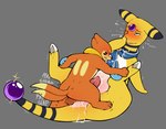 ampharos amphy anal anal_orgasm anal_penetration anthro backsack balls blush bodily_fluids buizel cum cum_in_ass cum_inside cum_on_face cum_on_own_face cum_on_self cum_while_penetrated duo ejaculation electricity electrogenesis feral generation_2_pokemon generation_4_pokemon genital_fluids genitals hands-free hi_res kai_(mr.smile) larger_penetrated male male/male mr.smile nikko_(character) nintendo penetration penile penile_penetration penis_in_ass pokemon pokemon_(species) size_difference small_dom_big_sub