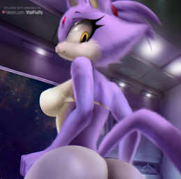 2019 absurd_res anthro big_butt black_nose blaze_the_cat bra breasts butt clothed clothing detailed_background digital_media_(artwork) digital_painting_(artwork) domestic_cat english_text felid feline felis female forehead_gem fur hair half-length_portrait hi_res long_tail looking_back looking_down mammal medium_breasts multicolored_body multicolored_fur patreon portrait purple_body purple_ears purple_fur purple_hair purple_tail skimpy smile solo sonic_the_hedgehog_(series) space spacecraft standing text two_tone_body two_tone_fur underwear url vehicle v-tal white_body white_clothing white_fur white_inner_ear yellow_eyesRating: QuestionableScore: 39User: pixel96xDate: January 30, 2020