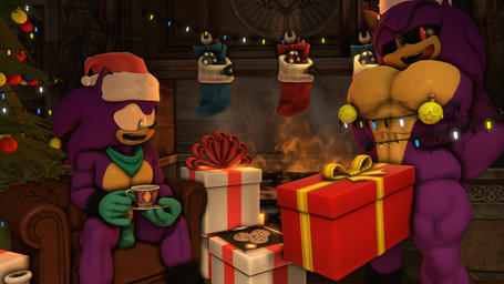 anthro big_muscles big_pecs bulge chimney christmas_clothing christmas_decorations christmas_headwear christmas_lights christmas_ornament christmas_sock christmas_tree clothing container cookie cup dick_in_a_box duo fangs food gift grin hat headgear headwear holidays kerchief licking licking_lips looking_at_viewer male muscular muscular_male narrowed_eyes nipple_piercing nipples ornament pecs piercing plant santa_hat smile sonic.exe_(series) speedo surprised swimwear tea_cup teeth tongue tongue_out tree angelic_endowment christmas sonic.exe_(creepypasta) jaden_(stonehedgeart) jadex_(stonehedgeart) eulipotyphlan hedgehog mammal 16:9 3d_(artwork) digital_media_(artwork) hi_res widescreen