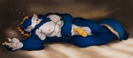 abs anthro balls claws fangs flaccid genitals lying male muscular muscular_male nipples nude pecs penis sleeping solo teeth tongue wfa canid canine canis mammal wolf