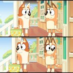 bag building dialogue duo female house looking_at_another outside smile text alessandrafurry bluey_(series) brandy_cattle chilli_heeler australian_cattle_dog canid canine canis cattledog domestic_dog herding_dog mammal pastoral_dog 1:1 comic hi_res sibling_(lore) sister_(lore) sisters_(lore)