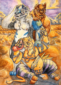 animal_genitalia anthro armpit_hair balls beak bodily_fluids body_hair claws clothing cum cum_string dark erection fangs fluffy food fruit fur genital_fluids genitals group handjob holidays legwear male male/male moon muscular night nipples nude overweight penile penis penis_in_face plant precum pumpkin sex sheath sitting slightly_chubby standing stripes tail teeth toe_claws galeon kaijun64 halloween mythology kaijun avian canid canine canis felid ghost gryphon hyena mammal mummy mythological_avian mythological_creature pantherine prehistoric_species saber-toothed_tiger spirit spotted_hyena tiger undead wolf 2013 archived_source mixed_media painting_(artwork) pen_(artwork) sketch traditional_media_(artwork) traditional_painting_(artwork) traditional_watercolor_(artwork) watercolor_(artwork)