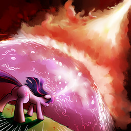 detailed_background female feral fire fur hair horn magic multicolored_hair purple_body purple_fur purple_hair quadruped shield solo tail toony two_tone_hair explosivegent megasweet friendship_is_magic hasbro my_little_pony mythology twilight_sparkle_(mlp) equid equine mammal mythological_creature mythological_equine unicorn 1:1 digital_media_(artwork)