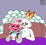 alternate_costume anthro clothed clothed/nude clothing clothing_swap cuddling duo egg female male male/female nude pokemon_egg shirtless btwalexhere nintendo pokemon roxy_(chikidoodlez) solaris_(btwalexhere) generation_8_pokemon generation_9_pokemon pokemon_(species) scorbunny tinkaton hi_res