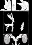 anthro black_background bodily_fluids carrying_another comic crying dialogue fangs feral floating fluffy fluffy_tail generation_3_pokemon generation_6_pokemon greyscale group hi_res horn hug japanese_text jirachi legendary_pokemon looking_at_another monochrome nintendo pokemon pokemon_(species) pokemon_mystery_dungeon quadruped right_to_left simple_background spike_chunsoft tail tears teeth text translated trio unconscious xerneas yamatokuroko965 zangoose