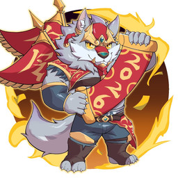 4_toes 5_fingers chibi claws feet fingers fur grey_body grey_fur grey_tail humanoid_hands solo tail toes yellow_eyes yellow_sclera fonglingwolf new_year_2026 sdorica law_(sdorica) canid canine canis mammal wolf 1:1 2026 hi_res