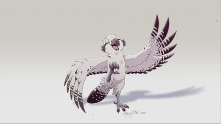 4_toes anisodactyl beak chest_tuft dancing eyes_closed feathers feet feral grey_body grey_feathers multicolored_body multicolored_feathers open_mouth simple_background smile solo tail tail_feathers toes tuft white_background white_body white_feathers genystar avian bird 16:9 2d_animation animated frame_by_frame hi_res no_sound short_playtime video widescreen