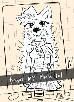 anthro bathroom biped bottomwear breasts brush cheek_tuft chest_tuft clothing crop_top detailed_background electric_outlet facial_tuft female fluffy fluffy_hair front_view hair head_tuft impossible long_hair midriff mirror_selfie navel neck_tuft scarf selfie shirt sink skirt smile soap solo tight_clothing tile tile_wall toothbrush toothpaste topwear tuft wall_(structure) fc5 crispe_(fc5) canid canine canis domestic_dog mammal 2025 absurd_res digital_media_(artwork) hi_res sketch