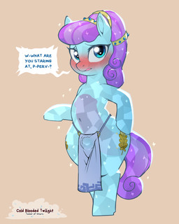 blush bulge dialogue dildo eyelashes femboy genitals hair male masturbation open_mouth penis pupils semi-anthro sex_toy simple_background solo speech_bubble standing tail text thick_thighs three-quarter_view toying_self translucent translucent_body cold-blooded-twilight friendship_is_magic hasbro my_little_pony golden_laurel_(mlp) crystal_pony_(mlp) 2025 4:5 english_text hi_res