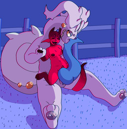 anthro belly big_penis blush claws comparing duo female genitals interspecies knot looking_pleasured male male/female pawpads penis pokephilia shell size_difference size_play slightly_chubby slightly_chubby_anthro slightly_chubby_female smaller_female smile spiked_penis spikes spikes_(anatomy) tail thick_penis thick_tail lilmeowmeow_senpai nintendo pokemon gooey_(lilmeowmeowsenpai) generation_8_pokemon hisuian_form hisuian_goodra humanoid pokemon_(species) regional_form_(pokemon) absurd_res hi_res