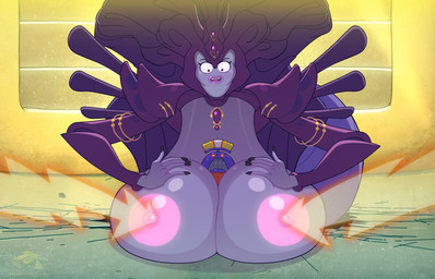 areola armor between_breasts big_breasts breasts duo erect_nipples female huge_breasts machine male male/female nipple_laser nipples power_armor sagging_breasts size_difference turk128 space_king alien_queen_(space_king) captain_(space_king) alien human mammal hi_res