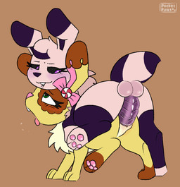 bite biting_lip blush bodily_fluids doggystyle duo female female_penetrated feral feral_on_feral from_behind_position genital_fluids genitals interspecies male male/female male_penetrating male_penetrating_female nude on_top penetration penile penile_penetration penis penis_in_vagina sex tail teeth tongue vaginal vaginal_fluids vaginal_penetration vulva conditional_dnp pocketpaws waketab hasbro littlest_pet_shop littlest_pet_shop_(2012) buttercream_sundae violet_echo arthropod insect lagomorph leporid mammal morsectuum rabbit 2026 animated hi_res