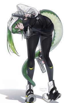 butt butt_focus butt_grab clothing female fluorite_(arknights:_endfield) glistening gun hand_on_butt handgun latex latex_clothing pussy_peek ranged_weapon solo tail tight_clothing weapon wet wet_clothing lonerfox arknights arknights_endfield hypergryph studio_montagne fluorite_(arknights) humanoid reptile scalie absurd_res hi_res