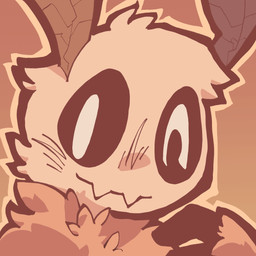 antennae_(anatomy) anthro black_sclera blush brown_body brown_fur fangs fur looking_at_viewer neck_tuft one_eye_closed teeth tuft white_eyes wink winking_at_viewer alextwt floof_(binaryfloof) arthropod insect lepidopteran moth 1:1 hi_res restricted_palette