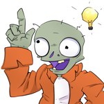 bald clothing green_body green_skin idea_bulb light_bulb male missing_tooth not_furry open_mouth purple_tongue shirt simple_background smile solo tongue topwear white_background white_clothing white_shirt white_topwear santiago_barrios electronic_arts plants_vs._zombies popcap_games humanoid undead zombie 1:1 2024 hi_res