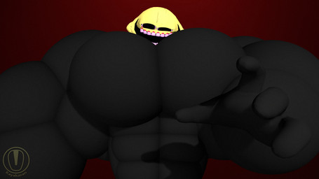 4_fingers anthro big_moobs big_muscles big_pecs black_body bloodshot_eyes bodily_fluids broad_shoulders fingers gradient_background grin growth huge_moobs huge_muscles huge_pecs hyper hyper_biceps hyper_muscles hyper_pecs lazy_eye looming_over low-angle_view male moobs muscle_growth muscular muscular_arms muscular_male nude pecs reaching_towards_viewer red_background sharp_teeth simple_background smile smiling_at_viewer solo sweat sweatdrop teeth toony top_heavy wide_smile kayakazan friday_night_funkin' monster_(fnf) humanoid monster unidentified_species 16:9 3d_(artwork) digital_media_(artwork) hi_res source_filmmaker_(artwork) textless watermark widescreen