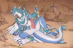 animal_genitalia anthro anus blush clothed clothing erection genital_slit genitals male melee_weapon non-canine_knot penis solo sword tail weapon sonimad_(artist) mythology yu-gi-oh! gladiator_beast_vespasius dragon gladiator_beast mythological_creature mythological_scalie scalie hi_res