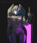 2015 arcee autobot blue_eyes cybertronian digital_drawing_(artwork) digital_media_(artwork) english_text female hasbro holding_melee_weapon holding_object holding_sword holding_weapon humanoid lipstick living_machine looking_at_viewer machine makeup melee_weapon not_furry pink_lipstick raikoh-illust robot robot_humanoid simple_background solo standing sword takara_tomy text transformers warpaint weapon