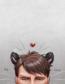 alternate_species brown_hair eyebrows hair heart_symbol human_and_animal_ears humanoidized inner_ear_fluff male multi_ear raised_eyebrow short_hair simple_background solo tuft whiskers zillabean hannibal_(series) hannibal_lecter animal_humanoid felid felid_humanoid humanoid mammal mammal_humanoid pantherine pantherine_humanoid tiger_humanoid digital_media_(artwork)
