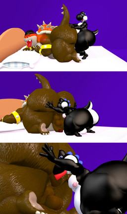 anal anthro balls bed belly big_belly big_butt butt duo furniture genitals heart_eyes heart_symbol huge_butt male male/male oral overweight pec_grab pecs penis pillow rimming sex slightly_chubby tail thick_thighs tongue tongue_out wide_hips kanebrentkoopa mario_bros mythology nintendo blade_yoshi kane_brent_koopa black_yoshi dinosaur dragon koopa mythological_creature mythological_scalie prehistoric_species reptile scalie turtle yoshi 3d_(artwork) absurd_res comic digital_media_(artwork) hi_res source_filmmaker_(artwork)