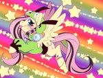 2000s_theme abstract_background alternative_fashion antonymph beaded_jewelry beads blep blue_eyes clothed clothed_feral clothing colorful_theme coontail_hair cosplay crossover crossover_cosplay cutie_mark electronics equid equine fan_character female female_feral feral fluttershy_(mlp) fluttgirshy friendship_is_magic fur generation_1_pokemon gir_(invader_zim) gir_hoodie happy hasbro headphones headphones_around_neck invader_zim jewelry kandi_(jewelry) kipaki looking_at_viewer mammal my_little_pony mythological_creature mythological_equine mythology nickelodeon nintendo pegasus pikachu pokemon pokemon_(species) scene_(fashion) smile smiling_at_viewer solo tongue tongue_out wings y2k_(graphic_design) yellow_body yellow_fur yellow_wings