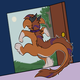 ambiguous_gender border brown_body brown_fur brown_tail collar ear_piercing fur horn outline paws piercing plant solo sun tail telegram_sticker transparent_border tree walking symrea mythology dragon furred_dragon furred_scalie mythological_creature mythological_scalie scalie 1:1 alpha_channel