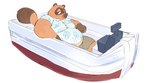 aloha_shirt anthro belly boat bottomwear brown_body brown_fur clothing fur krusty_krab male moobs overweight pattern_clothing pattern_shirt pattern_topwear shirt shorts solo topwear vehicle watercraft debudraws animal_crossing nickelodeon nintendo spongebob_squarepants tom_nook_(animal_crossing) canid canine mammal raccoon_dog tanuki comment_chain lol_comments