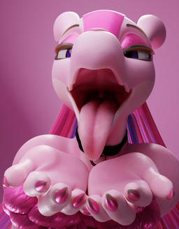 anthro choker close-up colored_nails cupped_hands eyebrows eyeshadow female gesture half-closed_eyes hands_together inviting_viewer jewelry lidded_eyes looking_at_viewer makeup mouth_shot nails narrowed_eyes necklace open_mouth oral_invitation palmorph palms_up pink_background pink_body pink_eyeshadow pink_nails pink_skin presenting_mouth presenting_to_viewer purple_eyes simple_background solo suggestive suggestive_gesture tongue tongue_out uvula echodragon mayosplash_(modeler) palworld pocketpair lovander_(mayosplash) lovander pal_(species) scalie 3d_(artwork) digital_media_(artwork) hi_res pink_theme