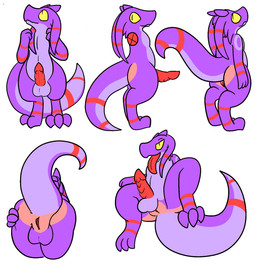 animal_genitalia anthro balls dreadlocks erection genitals intersex maleherm nipples non-mammal_balls nude nude_anthro nude_intersex nude_maleherm penis side_view simple_background smile solo standing tongue turnaround vulva trout_(artist) kobold reptile scalie 2016 aliasing digital_media_(artwork) hi_res model_sheet