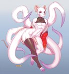 anthro clothed clothing ear_piercing ear_ring femboy jacket legwear male off_shoulder piercing presenting ring_piercing solo tentacles thick_thighs thigh_highs topwear bell-bell_(artist) rance_(rancetherat) mammal murid murine rat rodent hi_res