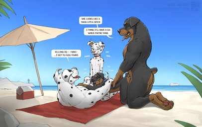 adolescent adolescent_penetrated adult_on_adolescent adult_on_young age_difference anthro anthro_on_anthro anthro_penetrated anthro_penetrating anthro_penetrating_anthro bad_parenting beach beach_towel biped black_body black_fur brown_body brown_fur collar collar_only cooler countershading cowgirl_position daughter_penetrated day detailed_background dialogue doggystyle father_penetrating father_penetrating_daughter female female_anthro female_penetrated flat_chested floppy_ears from_behind_position from_front_position fucked_silly fur group happy happy_sex intraspecies larger_male linked_speech_bubble looking_pleasured lying male male/female male_anthro male_penetrating male_penetrating_female narrowed_eyes nipples nude older_male on_back on_bottom on_top outside penetration penile penile_penetration profanity seductive sex side_view size_difference smaller_female smaller_penetrated speech_bubble tail teeth text three-quarter_view tongue tongue_out towel umbrella young young_anthro young_female young_penetrated younger_female younger_penetrated zaush canid canine canis dalmatian domestic_dog mammal mastiff molosser rottweiler 2019 artist_name dated digital_media_(artwork) english_text hi_res shaded soft_shading url watermark daughter_(lore) father_(lore) father_and_child_(lore) father_and_daughter_(lore) incest_(lore) parent_(lore) parent_and_child_(lore) parent_and_daughter_(lore)