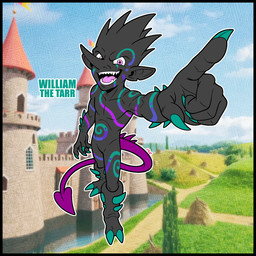 2_claws 2_toes 5_fingers arm_spikes big_nose black_body black_border black_hair black_nose black_outline blue_markings blurred_background border character_description character_description_in_description claws colored_nails dark_hair dark_nose description detailed_background feet fingernails fingers glowing glowing_markings green_claws green_fingernails green_markings green_nails hair humanoid_ears humanoid_pointy_ears humanoidized leg_spikes long_tail male markings nails not_furry outline pointy_ears pseudo_hair purple_eyes purple_markings screencap screencap_background sharp_nails slime solo spade_tail spiked_tail spikes spikes_(anatomy) spiky_hair tail text toes white_outline conditional_dnp rachelfictionkin slime_rancher slime_rancher_2 fan_character william_the_tarr_(rachelfictionkin) goo_creature goo_humanoid humanoid largo_slime slime_(slime_rancher) tarr_slime 1:1 2026 colored colored_line_art digital_drawing_(artwork) digital_media_(artwork) english_text flat_colors full-length_portrait hi_res krita_(artwork) portrait procreate_(artwork)