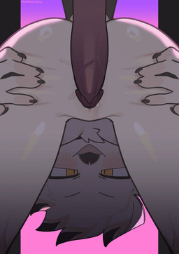 anthro beak biped blush butt claws duo erection faceless_character faceless_male female fingers genitals male male/female nude nude_anthro nude_female penis rear_view simple_background smile standing tail kaltespur avian bird 2026 digital_drawing_(artwork) digital_media_(artwork) hi_res