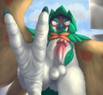 3_toes 4_toes angry anisodactyl anthro avian avian_feet balls barefoot bartucthebloody beak bird building city claws cloud day decidueye erection feathered_wings feathers feet foot_focus foreshortening generation_7_pokemon genitals green_claws hi_res humanoid_genitalia humanoid_penis leaf looking_at_viewer looking_down low-angle_view macro male nintendo nude open_beak open_mouth outside penis pokemon pokemon_(species) pseudo_clothing raised_leg realistic_wings sky skyscraper solo spread_wings standing stepping_on_viewer talons tan_eyes toes white_body white_feathers wings worm's-eye_view yellow_eyes