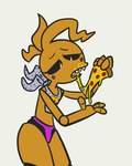 4_fingers beakless black_sclera cheese_string clothing eyelashes female fingers flat_chested food holding_food holding_object holding_pizza looking_at_food looking_at_object machine messy_eater narrowed_eyes open_mouth panties pie_cut_eyes pink_cheeks pink_clothing pink_panties pink_underwear pizza print_bib sharp_teeth simple_background solo standing teeth thick_thighs underwear white_background white_bib white_eyes yellow_body bav five_nights_at_freddy's five_nights_at_freddy's_2 scottgames toy_chica_(fnaf) animal_humanoid animatronic avian avian_humanoid bird bird_humanoid chicken_humanoid galliform galliform_humanoid humanoid phasianid robot robot_humanoid 2023 4:5 digital_drawing_(artwork) digital_media_(artwork) hi_res
