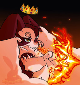 action_pose animated_webp anthro chest_tuft crown elemental_manipulation fingers fire fire_manipulation floppy_ears fluffy fluffy_chest fluffy_ears fur half-closed_eyes head_tuft headgear logo long_ears lop_ears male multicolored_body narrowed_eyes one_eye_closed pose serious_face side_view simple_background solo teeth tuft saskatoon_nu jujutsu_kaisen kuri_(saskatoon_nu) domestic_rabbit flemish_giant lagomorph leporid mammal oryctolagus rabbit animated artist_logo digital_drawing_(artwork) digital_media_(artwork) hi_res loop pixel_(artwork)