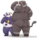 anthro anus balls belly blush bodily_fluids butt duo flaccid flexing genital_fluids genitals male male/male moobs musclegut muscular nude overweight penis penis_size_difference precum size_difference sweat 96panda lifewonders tokyo_afterschool_summoners alp_(tas) girimekra_(tas) bear elephant elephantid giant_panda mammal proboscidean 2023 hi_res