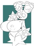 absurd_res areola big_breasts breasts darky elemental_creature female flora_fauna generation_5_pokemon hi_res huge_breasts humanoid maractus monochrome nintendo nipples not_furry nude open_mouth plant pokemon pokemon_(species) solo
