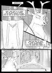 2018 anthro antlers canid canine clothed clothing comic deer dialogue digital_drawing_(artwork) digital_media_(artwork) disney duo english_text fan_character female fox greyscale hi_res horn male mammal monochrome neveen_(kulkum) podium screentone speech_bubble text thewyvernsweaver zootopia