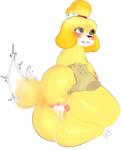 anthro bodily_fluids breasts cum cum_in_pussy cum_inside drooling duo female genital_fluids genitals hair nipples pussy saliva short_hair solo_focus dee animal_crossing nintendo isabelle_(animal_crossing) canid canine canis domestic_dog mammal shih_tzu toy_dog hi_res