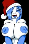 areola big_breasts blue_hair breasts christmas_clothing christmas_headwear clothing eyes_closed female hair hat headgear headwear holidays navel nipples not_furry nude open_mouth santa_hat simple_background tongue transparent_background conditional_dnp quin-nsfw christmas jet_(quin_nsfw) 2:3 absurd_res alpha_channel digital_media_(artwork) hi_res