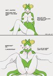 2022 4_fingers absurd_res anthro anthrofied blush blush_lines blushing_breasts blushing_profusely colored comic confusion dialogue dolliv dot_eyes duo ellipsis english_text female fingers food from_front_position fruit generation_9_pokemon genitals green_body green_nipples green_tuft hands_on_legs hands_on_own_legs heart_symbol hi_res human humanoid leaf_tuft low_hp lying lying_on_ground male male/female mammal missionary_position multicolored_body navel neck_tuft nervous nintendo nipples nude olive_(fruit) on_back on_ground open_mouth penetration penile penile_penetration plant plant_hair pokemon pokemon_(species) pseudo_hair pubes sex shaded simple_background sitting sitting_on_ground spread_legs spreading teeth text tuft two_tone_body vaginal vaginal_penetration white_background white_body
