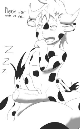 adult_on_young age_difference anthro big_penis butt dominant dominant_young duo foreskin genitals horn hot_dogging male male/male navel nude parent_incest penis sex simple_background sleep_molestation sleep_sex sleeping solo_focus spots text young young_anthro young_but_hung young_male anonymous_artist bovid bovine cattle mammal english_text hi_res monochrome shaded father_(lore) father_and_child_(lore) father_and_son_(lore) incest_(lore) parent_(lore) parent_and_child_(lore) parent_and_son_(lore) son_(lore)