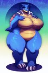 anthro big_breasts blue_body breasts claws eyelashes featureless_breasts featureless_crotch female huge_breasts looking_at_viewer overweight overweight_anthro overweight_female pokemorph shell smile solo standing thick_thighs riendonut nintendo pokemon blastoise generation_1_pokemon pokemon_(species) 2020 absurd_res hi_res